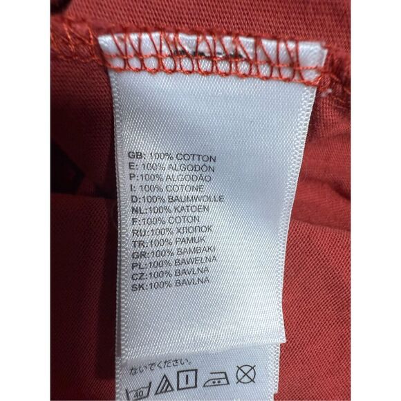 North Face Shirt Mens Red Crewneck Short Sleeve Casual Cotton Sz M See Notes - Picture 5 of 7